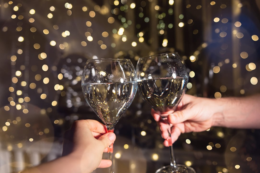 Couple Is Cheering with Champagne